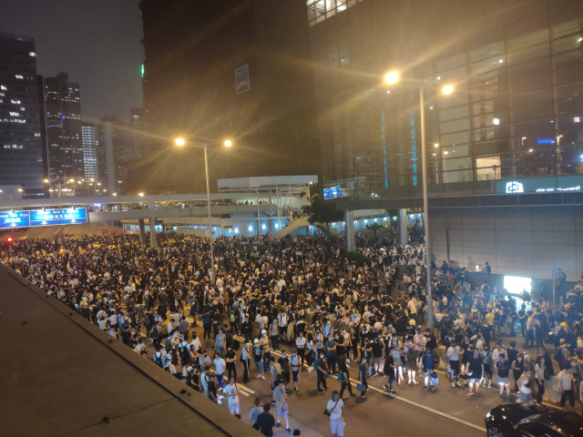 Protestas miércoles noche Hong Kong