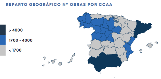 Reparto geográfico por CCAA