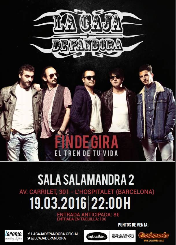 Concierto de La Caja de Pandora en L?Hospitalet, 19 de marzo: 'Fin de Gira'