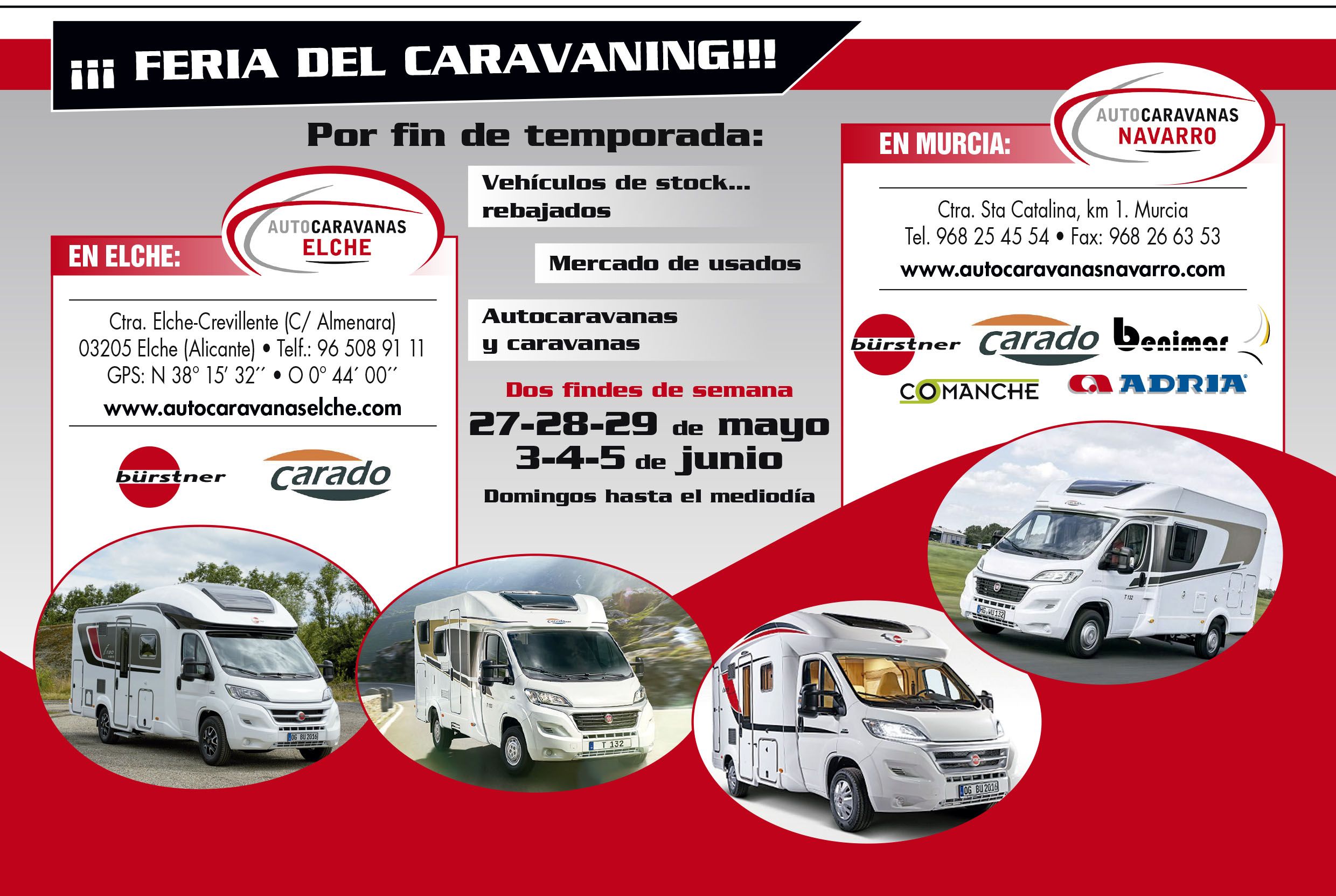 Feria del Caravaning en Murcia y Elche