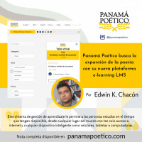 Panamá Poético busca la expansión de la poesía con su nueva plataforma e-learning LMS