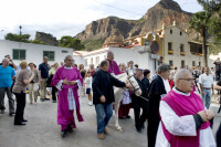 ​Los protagonistas de la entrada episcopal a Orihuela: un obispo, una mula y una puerta
