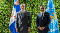 El director general de la OMS, Tedros Adhanom Ghebreyesus, elogia al presidente Luis Abinader por la gestión de la pandemia en República Dominicana