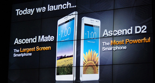Presentación de la Huawei Ascend Mate en el Consumer Electronics Show (CES) de Las Vegas en enero