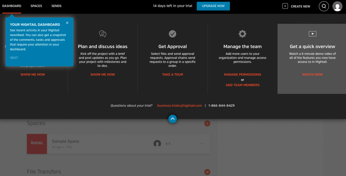 Hightale dashboard