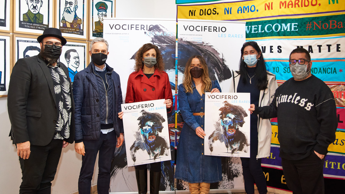 Foto con Instituciones VOCIFERIO 6 de izq. a dcha David Trashumante, José Luis Pérez Pont, Maite Ibáñez, Gloria Tello, Rosa Codoñer y Raúl Lago