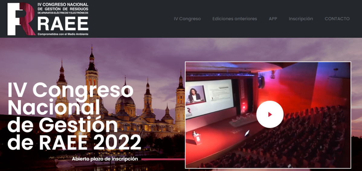 Portada web congreso nacional de RAEE 2022