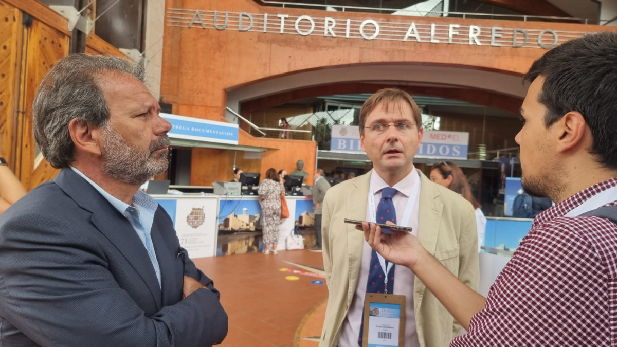 Dr Jesús Benítez y Dr. Marcos Rossi (izda a dcha) 73 Congreso de la SEORL CCC