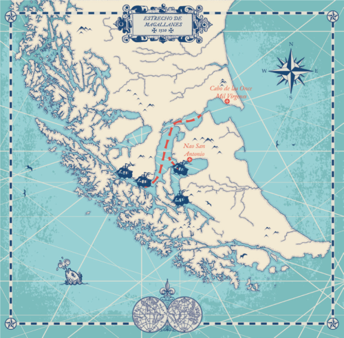 Mapa Estrecho de Magallanes