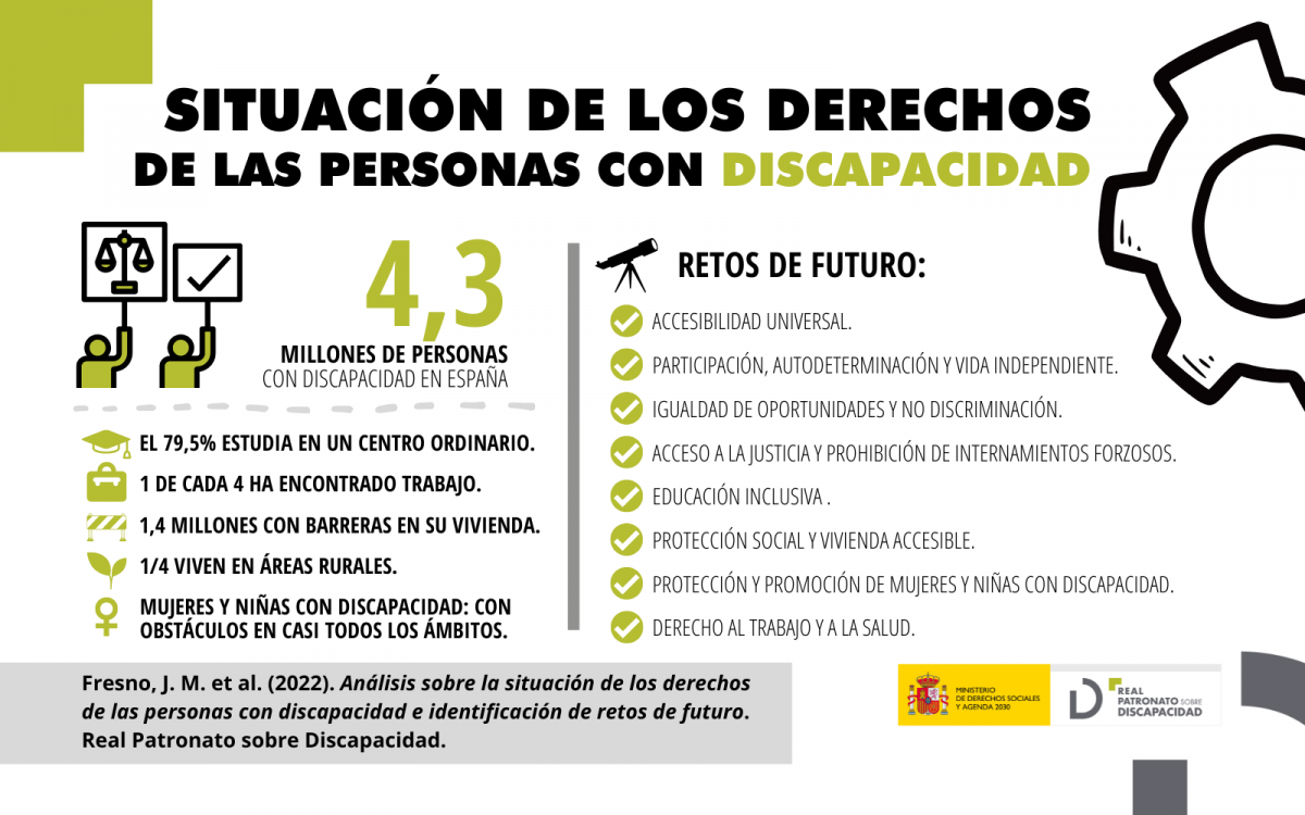 Infografía Estudio Análisis sobre la situación de los derechos de las personas con discapacidad e identificación de retos de futuro