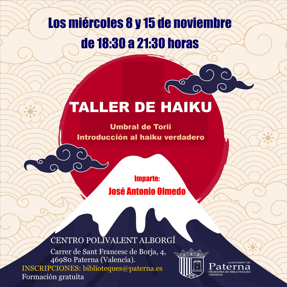 Cartel taller de haiku paterna