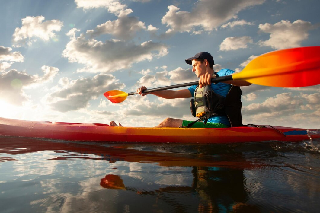 Kayak hombre remando