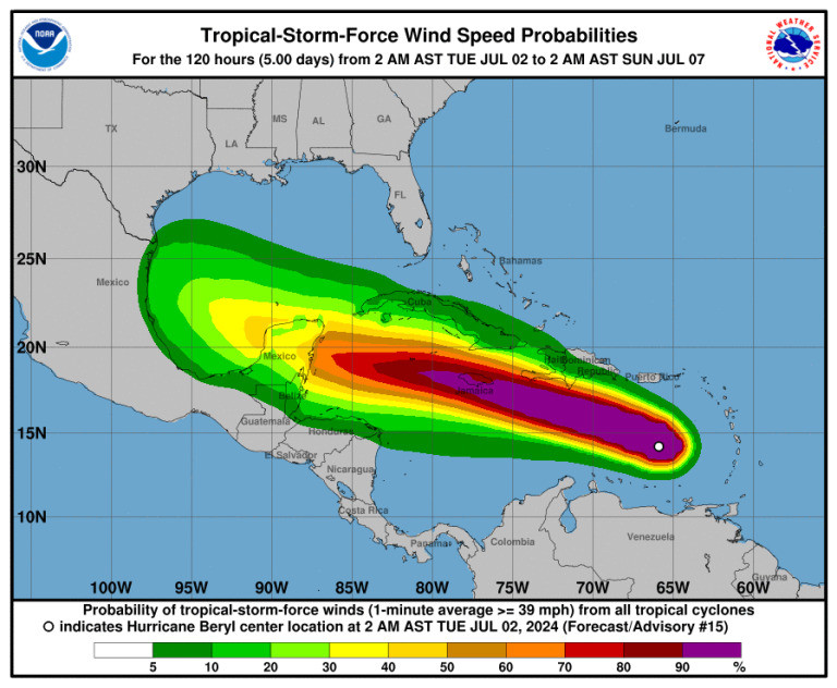 Beryl 1 Noaa