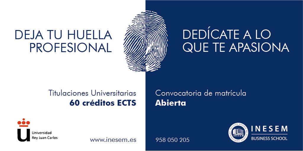 INESEM Business School oferta 35 nuevos Masters Universitarios (60 ECTS) con Universidad Rey Juan Carlos