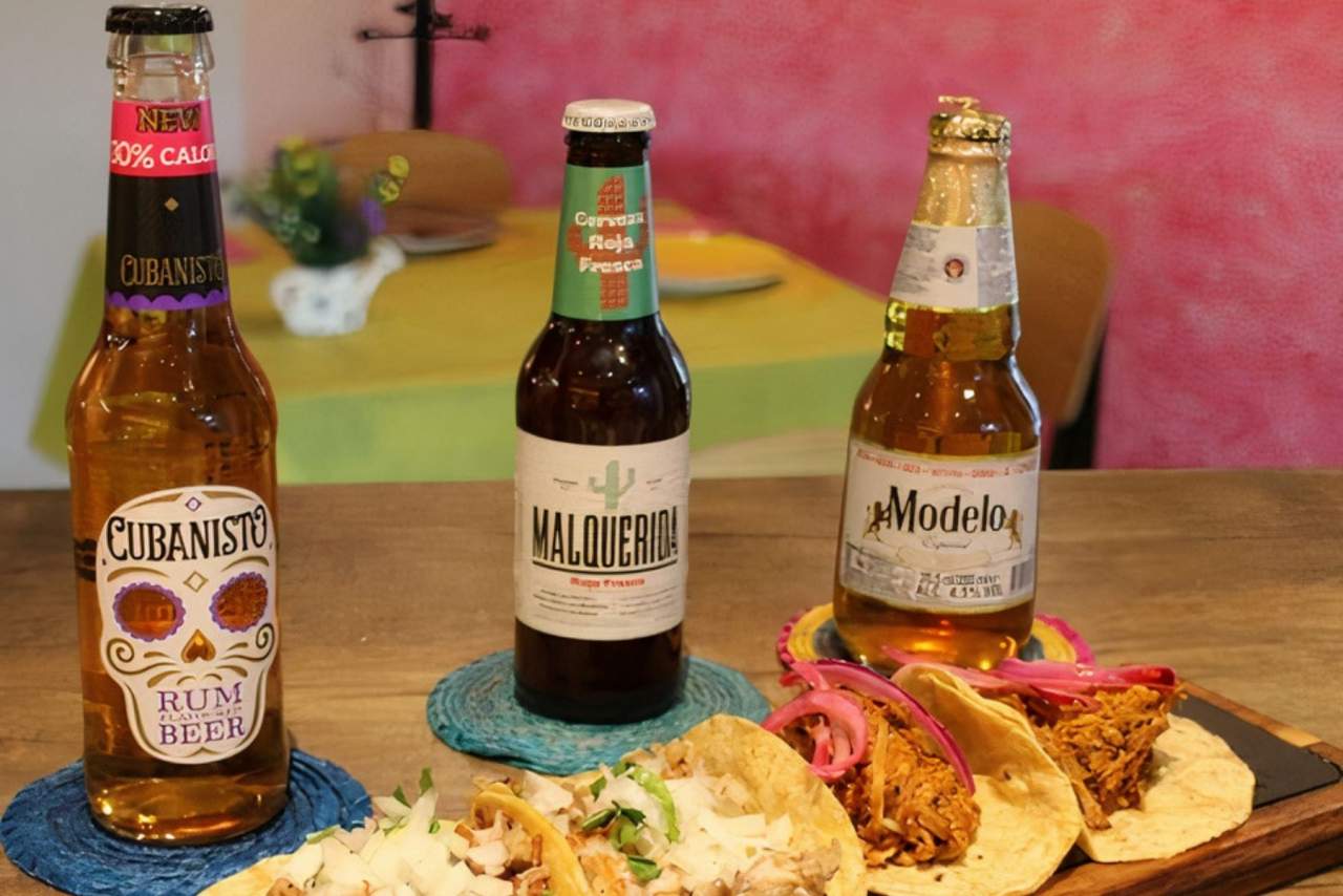 La variedad de cervezas de La Llorona: Malquerida cerveza, cerveza Pacífico y Cubansito cerveza