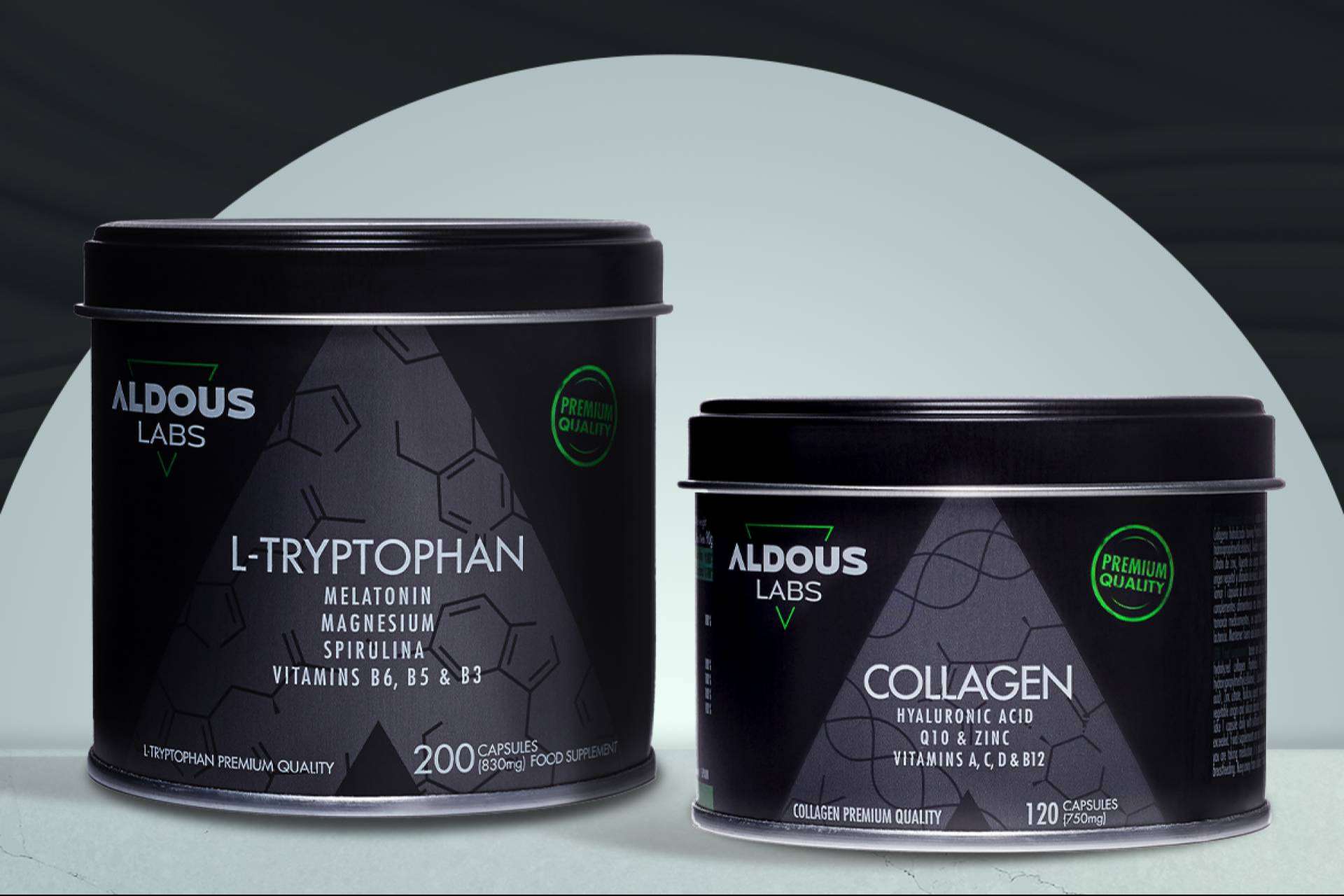 Colágeno y Triptófano con Melatonina, los nuevos productos de éxito de Aldous Bio