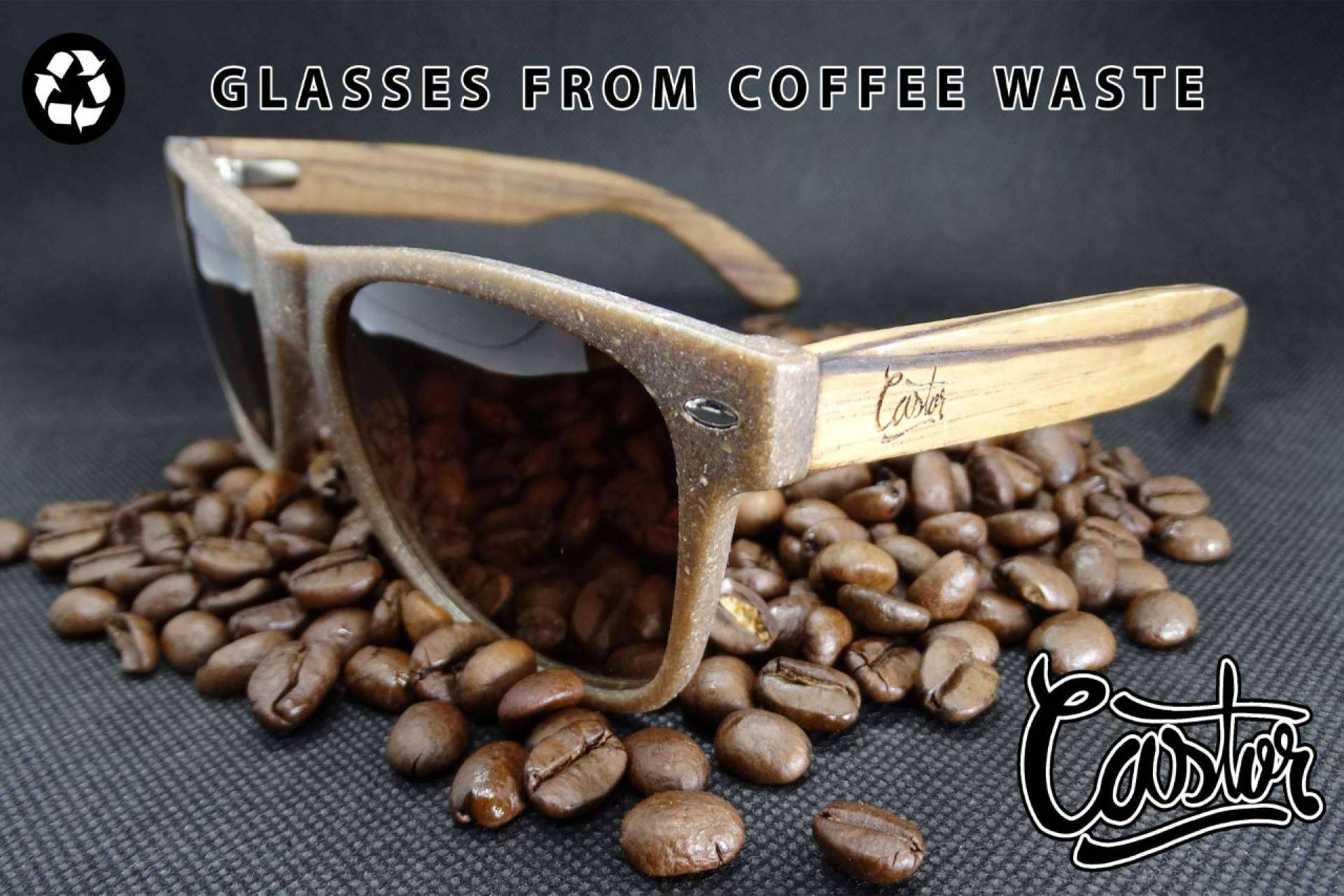 Way Coffee, las gafas hechas de café natural y lino disponibles en Castor Sunglasses