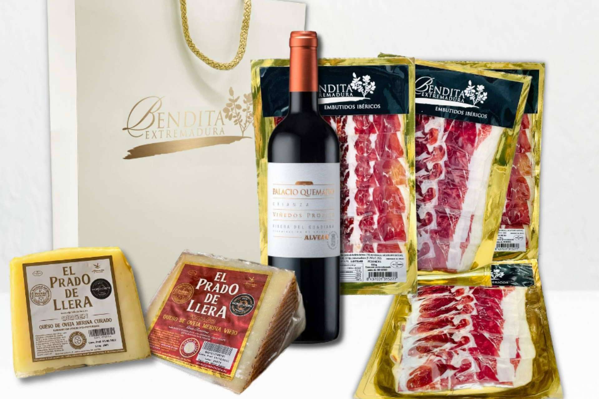 Cestas gourmet con gran variedad de productos, de la mano de Bendita Extramadura