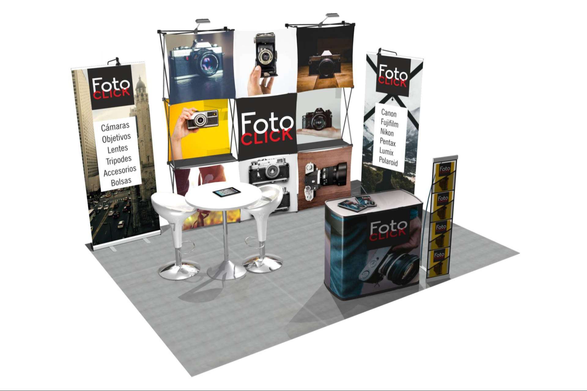 El renting para un stand portátil con Olika