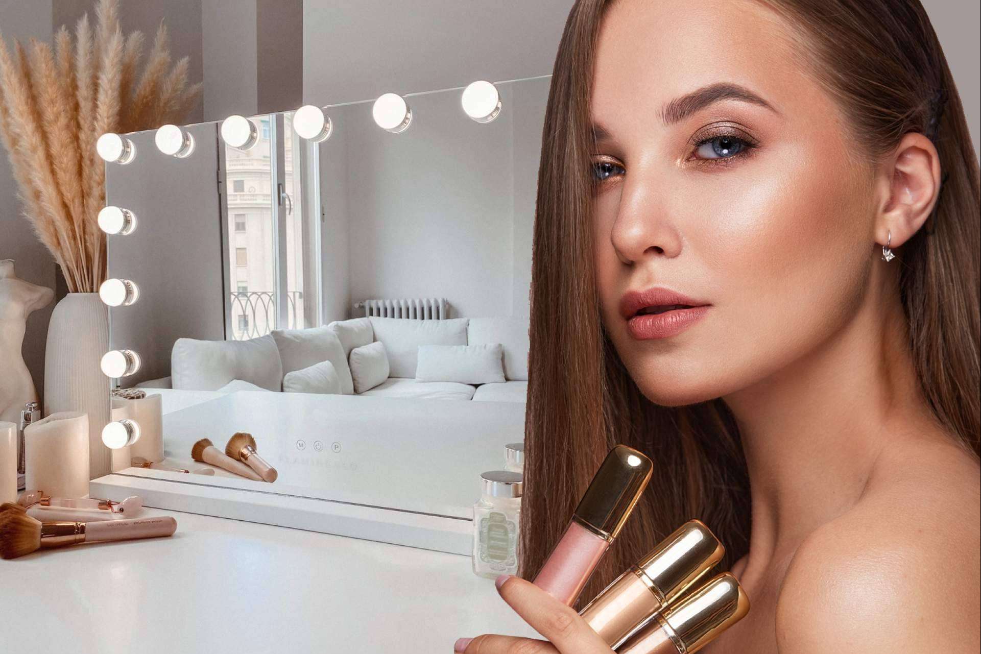 zerca! ofrece el espejo con luz de maquillaje de la marca